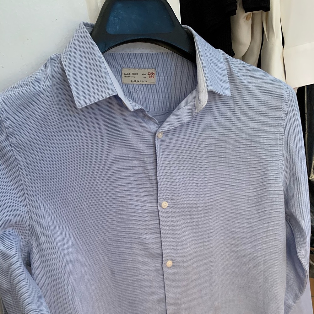 Blue button up shirt